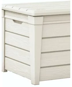 Baule keter "brightwood pool box" in resina bianco, 145x69,7x60,3 cm